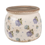 Clayre & Eef | Bloempot Binnen Beige Blauw ø 16x13 cm | 6CE1639M Clayre & Eef | Bloempot Binnen Beige Blauw ø 16x13 cm | 6CE1639M