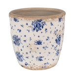 Clayre & Eef | Bloempot Binnen Beige Blauw ø 16x16 cm | 6CE1658L Clayre & Eef | Bloempot Binnen Beige Blauw ø 16x16 cm | 6CE1658L