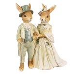 Clayre & Eef | Decoratie Konijn Bruin Groen 17x8x21 cm | 6PR5019 Clayre & Eef | Decoratie Konijn Bruin Groen 17x8x21 cm | 6PR5019