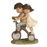 Clayre & Eef | Decoratie kinderen op fiets Bruin 10x6x14 cm | 6PR5027 Clayre & Eef | Decoratie kinderen op fiets Bruin 10x6x14 cm | 6PR5027