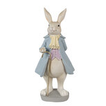 Clayre & Eef | Decoratie Konijn Beige Blauw 12x9x26 cm | 6PR4015 Clayre & Eef | Decoratie Konijn Beige Blauw 12x9x26 cm | 6PR4015