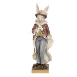 Clayre & Eef | Decoratie konijn Beige Bruin 10x8x30 cm | 6PR4128 Clayre & Eef | Decoratie konijn Beige Bruin 10x8x30 cm | 6PR4128