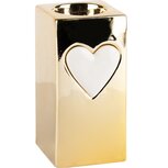 Dekoratief | Theelichthouder m/hartje, goud/wit, porselein, 8x7x14cm | A240168 Dekoratief | Theelichthouder m/hartje, goud/wit, porselein, 8x7x14cm | A240168