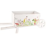 Dekoratief | Kruiwagen m/bloemen, wit, hout, 49x15x12cm | A240252 Dekoratief | Kruiwagen m/bloemen, wit, hout, 49x15x12cm | A240252