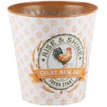 Dekoratief | Bloempot 'Rise and Shine', wit/oranje, metaal, 15x15x15cm | A240265 Dekoratief | Bloempot 'Rise and Shine', wit/oranje, metaal, 15x15x15cm | A240265
