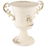 Dekoratief | Kruik m/2 oren, wit, metaal, 26x17x25cm | A240280 Dekoratief | Kruik m/2 oren, wit, metaal, 26x17x25cm | A240280