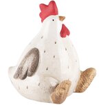 Dekoratief | Kip zittend, wit/rood, keramiek, 16x16x18cm | A240333 Dekoratief | Kip zittend, wit/rood, keramiek, 16x16x18cm | A240333