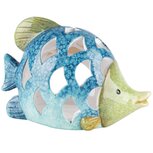 Dekoratief | Theelichthouder vis, blauw, keramiek, 19x11x13cm | A240335 Dekoratief | Theelichthouder vis, blauw, keramiek, 19x11x13cm | A240335