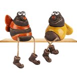 Dekoratief | Bijtje m/hangbeentjes, zwart/geel, keramiek, 8x7x8cm, set van 2 stuks | A240429 Dekoratief | Bijtje m/hangbeentjes, zwart/geel, keramiek, 8x7x8cm, set van 2 stuks | A240429