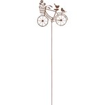 Dekoratief | Stick m/fietsje, roest, metaal, 38x9cm | A240540 Dekoratief | Stick m/fietsje, roest, metaal, 38x9cm | A240540
