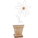 Dekoratief | Deco bloem in pot, naturel/wit, metaal/hout, 32x16x5cm | A240546 Dekoratief | Deco bloem in pot, naturel/wit, metaal/hout, 32x16x5cm | A240546