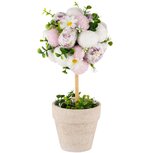 Dekoratief | Paasboompje in bloempot, groen/wit/roze, PVC, 13x13x30cm | A240570 Dekoratief | Paasboompje in bloempot, groen/wit/roze, PVC, 13x13x30cm | A240570