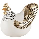 Dekoratief | Kip broedend, zwart/wit, resina, 18x10x11cm | A240710 Dekoratief | Kip broedend, zwart/wit, resina, 18x10x11cm | A240710