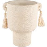 Dekoratief | Bloempot op voet m/floches, wit, cement, 18x14x20cm | A240781 Dekoratief | Bloempot op voet m/floches, wit, cement, 18x14x20cm | A240781