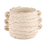 Dekoratief | Bloempot m/relief, beige, cement, 16x13x13cm | A240784 Dekoratief | Bloempot m/relief, beige, cement, 16x13x13cm | A240784