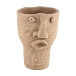 Dekoratief | Bloempot man, bruin, cement, 13x11x16cm | A240786 Dekoratief | Bloempot man, bruin, cement, 13x11x16cm | A240786