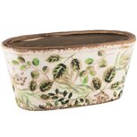 Dekoratief | Bloempot ovaal 'Olive Leaves', keramiek, 23x11x11cm | A240840 Dekoratief | Bloempot ovaal 'Olive Leaves', keramiek, 23x11x11cm | A240840