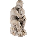 Dekoratief | Deco man 'Le Penseur', grijs, cement, 16x12x31cm | A240857 Dekoratief | Deco man 'Le Penseur', grijs, cement, 16x12x31cm | A240857
