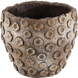 Dekoratief | Bloempot m/noppen, grijs, cement, 14x14x12cm | A240859 Dekoratief | Bloempot m/noppen, grijs, cement, 14x14x12cm | A240859