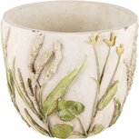 Dekoratief | Bloempot m/bloemen, grijs/groen, cement, 14x14x12cm | A240863 Dekoratief | Bloempot m/bloemen, grijs/groen, cement, 14x14x12cm | A240863