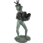 Dekoratief | Kikker staand m/vogelbad, brons, resina, 17x19x36cm | A240886 Dekoratief | Kikker staand m/vogelbad, brons, resina, 17x19x36cm | A240886