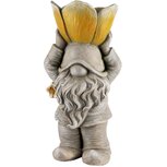 Dekoratief | Gnoom m/bloempot, grijs/geel, magnesium, 18x17x36cm | A240903 Dekoratief | Gnoom m/bloempot, grijs/geel, magnesium, 18x17x36cm | A240903