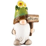 Dekoratief | Gnoom m/bloempot op hoofd, 'Welcome', TC, 27x19x40cm | A240921 Dekoratief | Gnoom m/bloempot op hoofd, 'Welcome', TC, 27x19x40cm | A240921