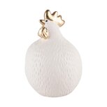 Dekoratief | Kip m/bloemen, wit/goud,TC, 10x10x16cm | A240949 Dekoratief | Kip m/bloemen, wit/goud,TC, 10x10x16cm | A240949
