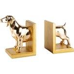 Dekoratief | Duo boekensteunen hond, goud, resina, 25x9x17cm | A240101 Dekoratief | Duo boekensteunen hond, goud, resina, 25x9x17cm | A240101