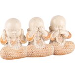 Dekoratief | Trio boedha horen/zien/zwijgen, resina, 19x6x10cm | A240345 Dekoratief | Trio boedha horen/zien/zwijgen, resina, 19x6x10cm | A240345