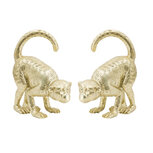 Dekoratief | Set 2 boekensteunen apen, goud, resina, 33x18x22cm | A244054 Dekoratief | Set 2 boekensteunen apen, goud, resina, 33x18x22cm | A244054