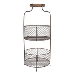 Clayre & Eef | Rek met manden Bruin ø 25x59 cm | 5Y1191 Clayre & Eef | Rek met manden Bruin ø 25x59 cm | 5Y1191