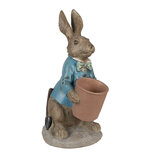 Clayre & Eef | Decoratie Beeld Konijn Bruin Blauw 26x21x46 cm | 6PR5038 Clayre & Eef | Decoratie Beeld Konijn Bruin Blauw 26x21x46 cm | 6PR5038