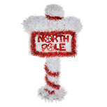 Clayre & Eef | Kerstdecoratie North Pole Rood Wit 20x8x36 cm | 65491 Clayre & Eef | Kerstdecoratie North Pole Rood Wit 20x8x36 cm | 65491