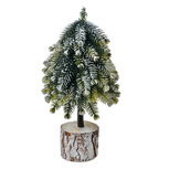 Clayre & Eef | Kunstkerstboom Groen Wit 11x11x25 cm | 65573 Clayre & Eef | Kunstkerstboom Groen Wit 11x11x25 cm | 65573