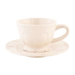 Clayre & Eef | Kop en schotel Beige 13x9x7 cm / ø 15x2 cm / 150 ml | 6CE0263 Clayre & Eef | Kop en schotel Beige 13x9x7 cm / ø 15x2 cm / 150 ml | 6CE0263