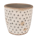Clayre & Eef | Bloempot Binnen Beige Zwart ø 16x16 cm | 6CE1652L Clayre & Eef | Bloempot Binnen Beige Zwart ø 16x16 cm | 6CE1652L