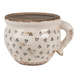 Clayre & Eef | Bloempot Binnen Beige Zwart 20x17x15 cm | 6CE1655L Clayre & Eef | Bloempot Binnen Beige Zwart 20x17x15 cm | 6CE1655L