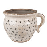 Clayre & Eef | Bloempot Binnen Beige Zwart 17x14x12 cm | 6CE1655M Clayre & Eef | Bloempot Binnen Beige Zwart 17x14x12 cm | 6CE1655M