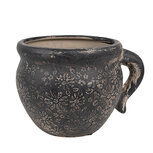 Clayre & Eef | Bloempot Binnen Zwart Bruin 17x14x12 cm | 6CE1708 Clayre & Eef | Bloempot Binnen Zwart Bruin 17x14x12 cm | 6CE1708
