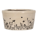 Clayre & Eef | Bloempot Binnen Beige, Zwart ø 16x9 cm | 6CEFAF0002M Clayre & Eef | Bloempot Binnen Beige, Zwart ø 16x9 cm | 6CEFAF0002M