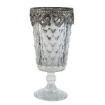 Clayre & Eef | Glazen Theelichthouder Zilverkleurig ø 8x16 cm | 6GL1852 Clayre & Eef | Glazen Theelichthouder Zilverkleurig ø 8x16 cm | 6GL1852