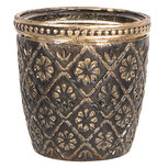 Clayre & Eef | Glazen Theelichthouder Bruin ø 8x8 cm | 6GL2635 Clayre & Eef | Glazen Theelichthouder Bruin ø 8x8 cm | 6GL2635