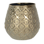 Clayre & Eef | Glazen Theelichthouder Goudkleurig ø 10x10 cm | 6GL2768 Clayre & Eef | Glazen Theelichthouder Goudkleurig ø 10x10 cm | 6GL2768