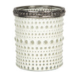 Clayre & Eef | Glazen Theelichthouder Wit ø 5x6 cm | 6GL2885 Clayre & Eef | Glazen Theelichthouder Wit ø 5x6 cm | 6GL2885