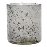Clayre & Eef | Glazen Theelichthouder Grijs ø 10x12 cm | 6GL2993 Clayre & Eef | Glazen Theelichthouder Grijs ø 10x12 cm | 6GL2993