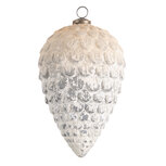 Clayre & Eef | Kerstbal XL Grijs ø 13x20 cm | 6GL3180 Clayre & Eef | Kerstbal XL Grijs ø 13x20 cm | 6GL3180