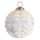 Clayre & Eef | Kerstbal Wit, Grijs ø 10x10 cm | 6GL3187 Clayre & Eef | Kerstbal Wit, Grijs ø 10x10 cm | 6GL3187