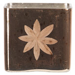 Clayre & Eef | Theelichthouder Goudkleurig Bruin 7x7x9 cm | 6GL3211 Clayre & Eef | Theelichthouder Goudkleurig Bruin 7x7x9 cm | 6GL3211