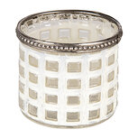 Clayre & Eef | Glazen Theelichthouder Wit ø 8x7 cm | 6GL3332 Clayre & Eef | Glazen Theelichthouder Wit ø 8x7 cm | 6GL3332